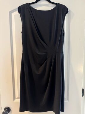 Classic Black Draped Women’s Sheath Dress